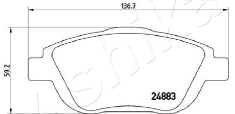 К-кт колодок перед. Citroen C3, DS3, Peugeot 2008 09- ASHIKA 50-00-0608