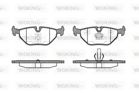 Гальмівні колодки зад. BMW 3 (E46)/SAAB 9-5/ROVER 75 96-09 (ATE) (123,1x45x17) WOKING P365340