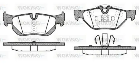 Гальмівні колодки зад. BMW 3(E90)/1(E81) 04-13 (ATE) (123x43,6x17,3) WOKING P1045310