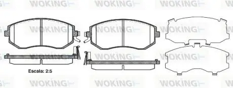 Гальмівні колодки пер. Subaru Impreza 02-/Forester 02- (akebono) WOKING P851304