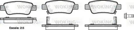 Фото гальмівні колодки зад. Honda CR-V 07- (bosch) WOKING P1390302 Гальмівні колодки зад. Honda CR-V 07- (bosch) WOKING P1390302