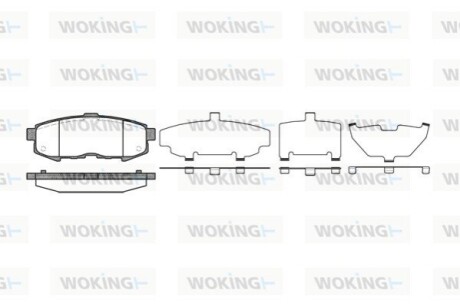 Колодки тормозные дисковые задние MAZDA MPV II (LW) 2.0 DI (02-06) WOKING P1060300 (фото 1)