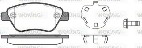 Гальмівні колодки пер. 500/PANDA/DOBLO/CORSA 1.0-1.9 04- (Bosch) (123.8x53.6) з датчиком WOKING P9583.30