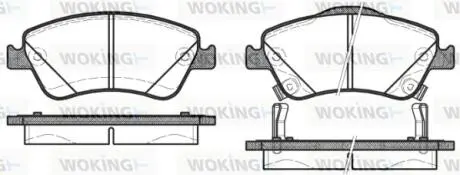 Гальмівні колодки пер. Toyota Auris 07-12 (bosch) (136,7x57,9x19,2) WOKING P12103.02