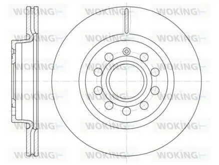 Гальмівний диск перед. A3/Caddy/Golf/Jetta/Leon/Octavia/Toledo 03- WOKING D6647.10