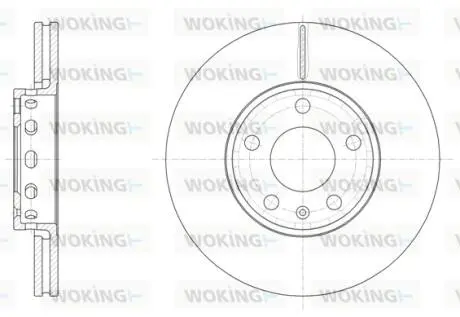 Гальмівний диск перед. Audi 100/A4/A6/Passat B5 90-05 (288x25) WOKING D6328.10