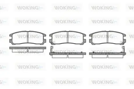 Гальмівні колодки зад. Galant/Pajero 87-12 (107.8*41.1*15.5) WOKING P3913.02