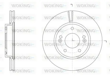 Гальмівний диск пер. Cerato/Ceed/Forte/Proceed/i30/Creta 12- WOKING D61507.10