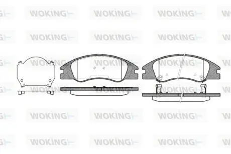 Гальмівні колодки пер. Hyundai Accent/Kia Rio 05- (mando) WOKING P10343.02