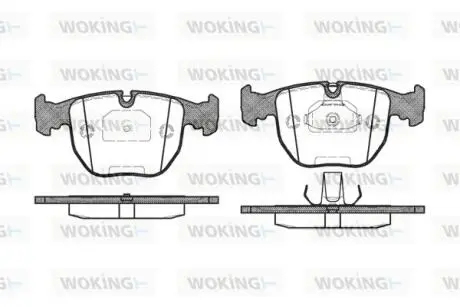 Гальмівні колодки пер. BMW 5(E39)/7(E38) 96-04 (Teves) WOKING P4963.00