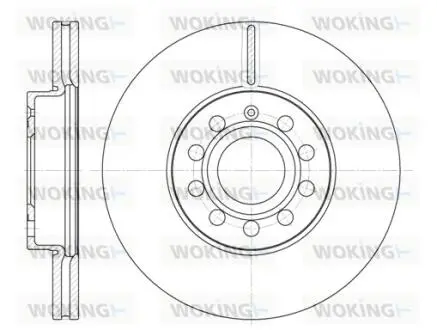 Гальмівний диск перед. A3/Caddy/Golf/Octavia/Superb 01- WOKING D6648.10
