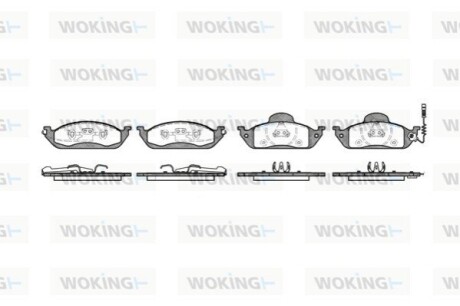 Тормозные колодки пер. MB M-Class (W163) 98-05 WOKING P7973.01