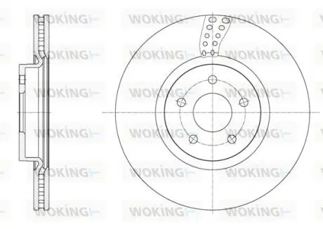 Гальмівний диск Focus/Grand Tourneo Connect/Kuga/Tourneo/Transit/V40 (05-22) WOKING D61561.10