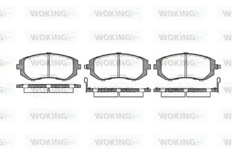 Гальмівні колодки пер. Subaru Impreza 02-/Forester 02- (akebono) WOKING P8513.02