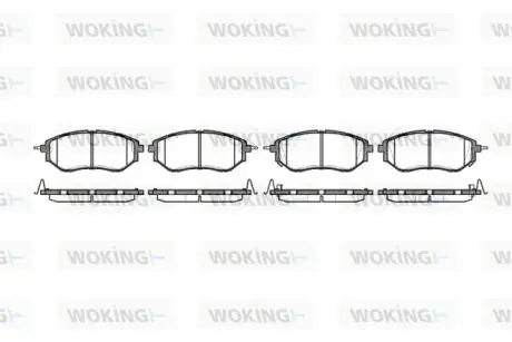 Гальмівні колодки пер. Subaru Legacy IV/Outback 03- (akebono) WOKING P10373.02
