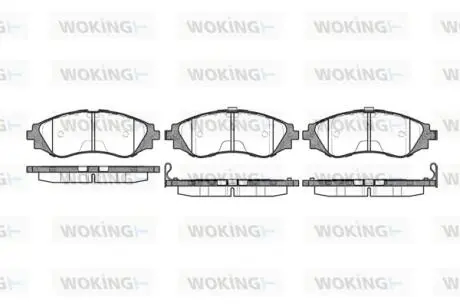 Гальмівні колодки пер. Astra/Lacetti/Lanos/Nubira 1.6/2.0/2.5 WOKING P7453.12