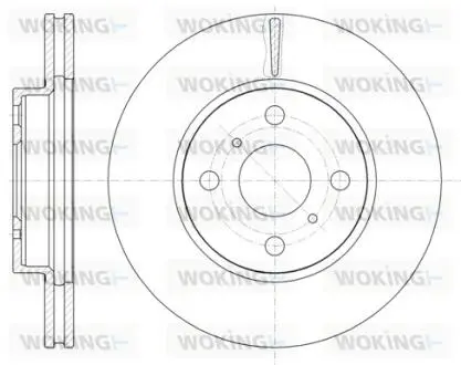 Гальмівний диск пер. Vios/Prius/Aqua/Yaris/iQ/Vitz 05- WOKING D61005.10