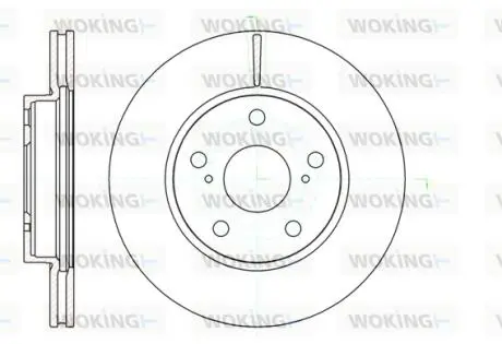 Фото гальмівний диск пер. Corolla/Auris 08-18 WOKING D61122.10 Гальмівний диск пер. Corolla/Auris 08-18 WOKING D61122.10