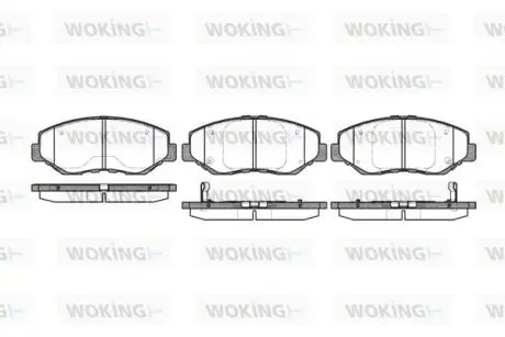 Фото гальмівні колодки пер. Civic/CR-V 05- WOKING P9993.00 Гальмівні колодки пер. Civic/CR-V 05- WOKING P9993.00