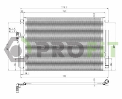 Конденсер кондиціонера PROFIT 1770-0312