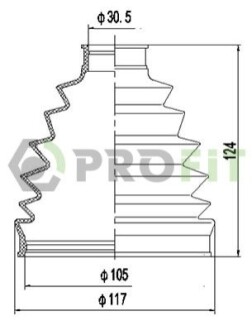 Пильник ШРКШ гумовий + змазка PROFIT 2710-0057 XLB (фото 1)