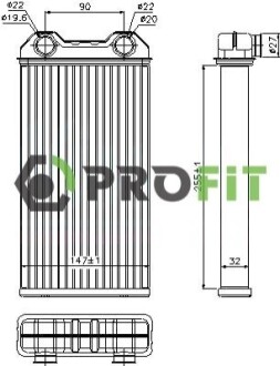 Радіатор пічки PROFIT 1760-0376