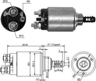 Втягивающее реле стартера ZM ZM9637