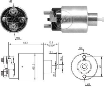 Втягивающее реле стартера ZM ZM6995