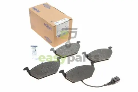 Колодки гальмівні (передні) Audi A3/Skoda Fabia/Octavia 96-13/VW Caddy 04-15/Golf 97- (+датчик) ICER 181349-396