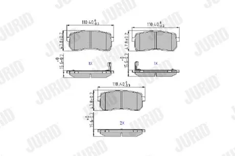 HYUNDAI гальмівні колодки задн. ix55,KIA Jurid 572596J