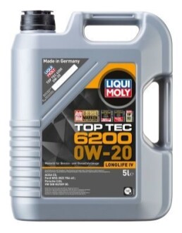 LM 5л TOP TEC 6200 олива 0W-20 ACEA C5, VW 508 00, VW 509 00, Porsche C20 LIQUI MOLY 20789