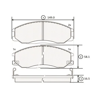 Колодки тормоза HYUNDAI H-1, STAREX 03MY передн. (выр-во) CTR GK0478