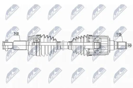 DRIVESHAFT NTY NPW-LR-027