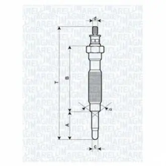 Свічка розжарювання HYUNDAI 2,5 MITSUBISHI 2,3/2,5 NISSAN 2,3/2,5 MAGNETI MARELLI UC55A