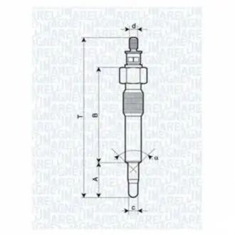 GLOW PLUG LANCIA, OPEL, PEUGEOT, RENAULT [062583202304] MAGNETI MARELLI UC9A