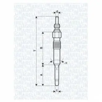 Свічка розжарювання ALFA FORD OPEL ROVER, VW T5 MAGNETI MARELLI UC14A