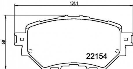 Колодки дискові передні (версії для USA/Mexico) Mazda 3 2013- HELLA 8DB355032091 (фото 1)