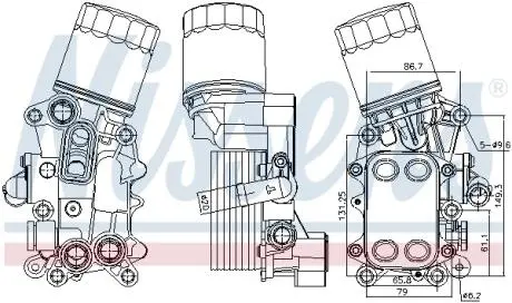 Масляный радиатор (с корпусом масляного фильтра) AUDI A1; SEAT IBIZA IV, IBIZA IV SC, IBIZA IV ST, TOLEDO IV; SKODA FABIA III, RAPID; VW POLO, POLO V 1.4D 02.14- NISSENS 91311