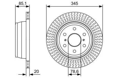 Диск торм. зад. CADILAC ESCALLADE 06- BOSCH 0986479W32