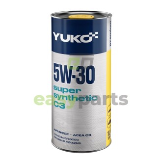 1л SUPER SYNTHETIC C3 5W-30 Олива двигуна API SN/CF, ACEA C3, MB 229.31, MB 229.51, VW 504.00/507.00, BMW LL-04, Porsche C30, Fiat 9.55535-G1 YUKO 21587