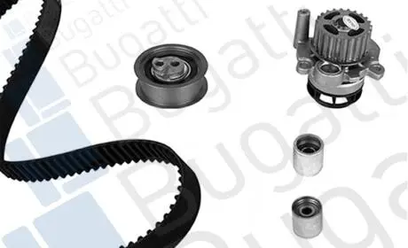 VW К-кт ГРМ (помпа+рем.+3 ролика +крепл.) Golf,Passat,Audi A4,Skoda BUGATTI KBU10065A