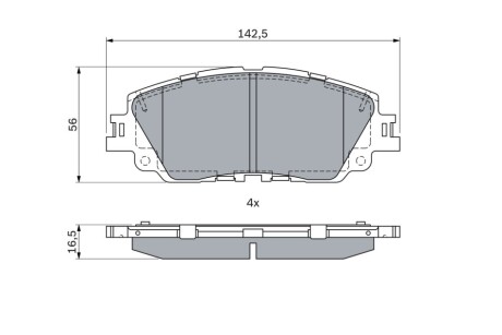 Колодки гальмівні дискові BOSCH 0986424899