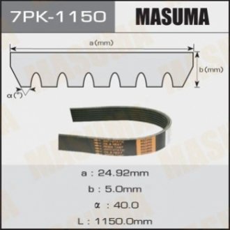 Ремінь поліклиновий MASUMA 7PK1150