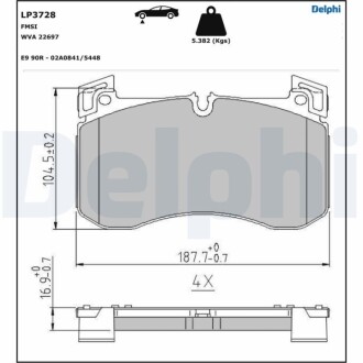 Гальмiвнi колодки дисковi Delphi LP3728