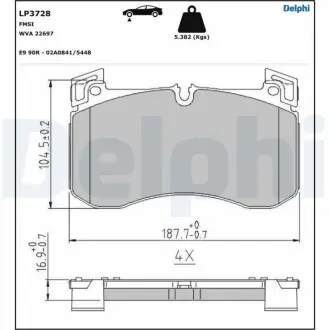 Гальмiвнi колодки дисковi Delphi LP3728