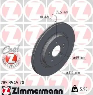 Гальмiвнi диски ZIMMERMANN 285.3545.20