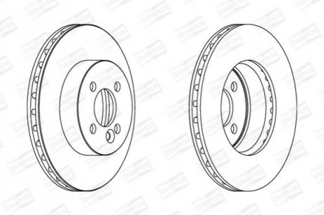 Тормозной диск передний Mini Cooper (R56, R55, R57, R58, R59) CHAMPION 562570CH