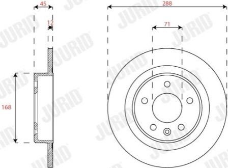 Гальмівний диск заднiй Opel Insignia B (2017->) Jurid 563311JC