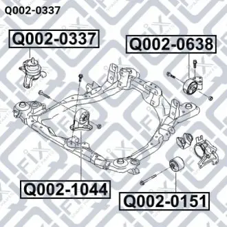 Подушка двигуна права (гідравлічна) Q-fix Q002-0337