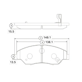 Фото колодки гальм KIA SPORTAGE 2.0I, 2.0TD 99-02 передн. CTR GK0522 Колодки гальм KIA SPORTAGE 2.0I, 2.0TD 99-02 передн. CTR GK0522